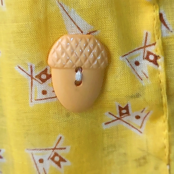 Vintage Fruit Of The Loom Yellow Peter Pan Collared Belted Dress - Picture 8 of 16